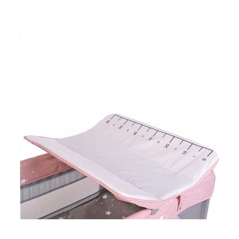 Casa si Gradina - Mobilier - Mobilier copii - Patuturi copii - Patut pliabil cu 2 nivele masuta de infasat si carusel Once upon a time L3 Pink - Infinity.ro