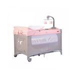 Casa si Gradina - Mobilier - Mobilier copii - Patuturi copii - Patut pliabil cu 2 nivele masuta de infasat si carusel Once upon a time L3 Pink - Infinity.ro