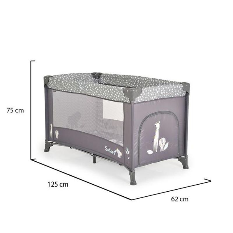 Casa si Gradina - Mobilier - Mobilier copii - Patuturi copii - Patut pliabil Moni cu un nivel Safari Graphite - Infinity.ro