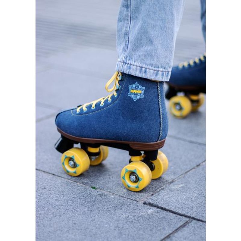 Sport si Outdoor - Role, trotinete si skateboard - Role copii - Role Quad Nijdam Denim rebel, marime 38 - Infinity.ro