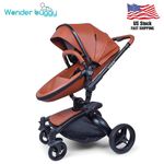 Jucarii, Copii si Bebe - Carucioare si articole de transport - Carucioare - Carucioare 2 in 1 - Carucior copii Wonder Buggy Stork 2 in 1 Lux  Brown - Infinity.ro