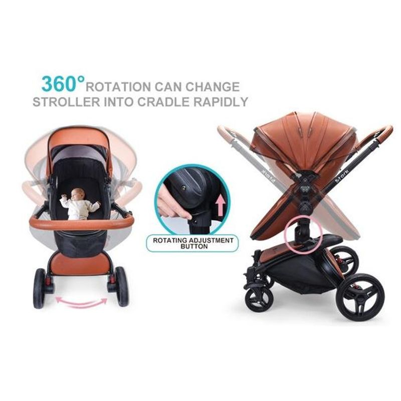 Jucarii, Copii si Bebe - Carucioare si articole de transport - Carucioare - Carucioare 2 in 1 - Carucior copii Wonder Buggy Stork 2 in 1 Lux  Brown - Infinity.ro