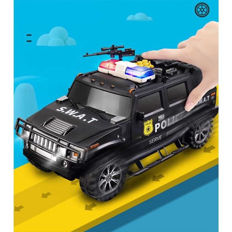 Carti si Birotica - Birotica - Accesorii de birou - Pusculite - Pusculita in forma de masinuta Smart POLICE Neagra - Infinity.ro