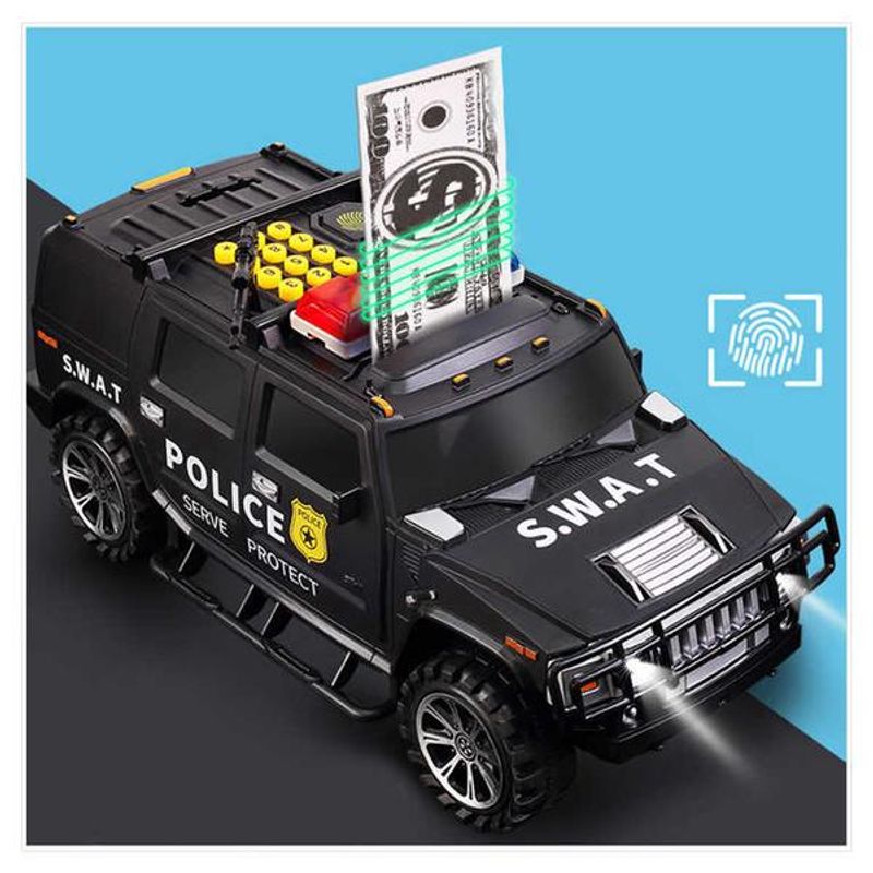 Carti si Birotica - Birotica - Accesorii de birou - Pusculite - Pusculita in forma de masinuta Smart POLICE Neagra - Infinity.ro