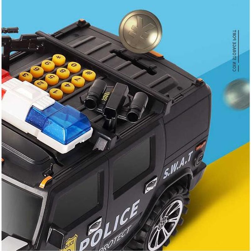 Carti si Birotica - Birotica - Accesorii de birou - Pusculite - Pusculita in forma de masinuta Smart POLICE Neagra - Infinity.ro