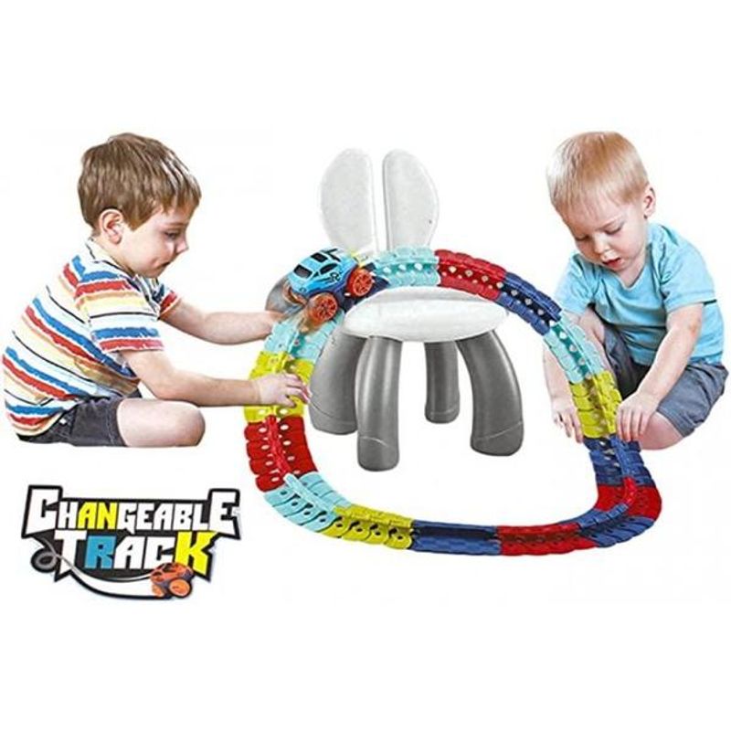 Jucarii, Copii si Bebe - Jucarii si jocuri - Jucarii & jocuri educative - Jucarii interactive - Traseu masinuta 92 piese, pista flexibila si masinuta - Infinity.ro