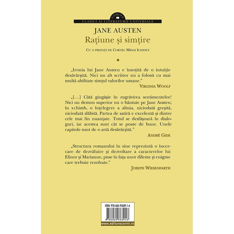 Carti si Birotica - Carti - Fictiune - Ratiune şi simtire - Infinity.ro