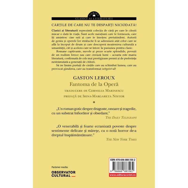 Carti si Birotica - Carti - Fictiune - Fantoma de la Opera, editia a II-a - Infinity.ro