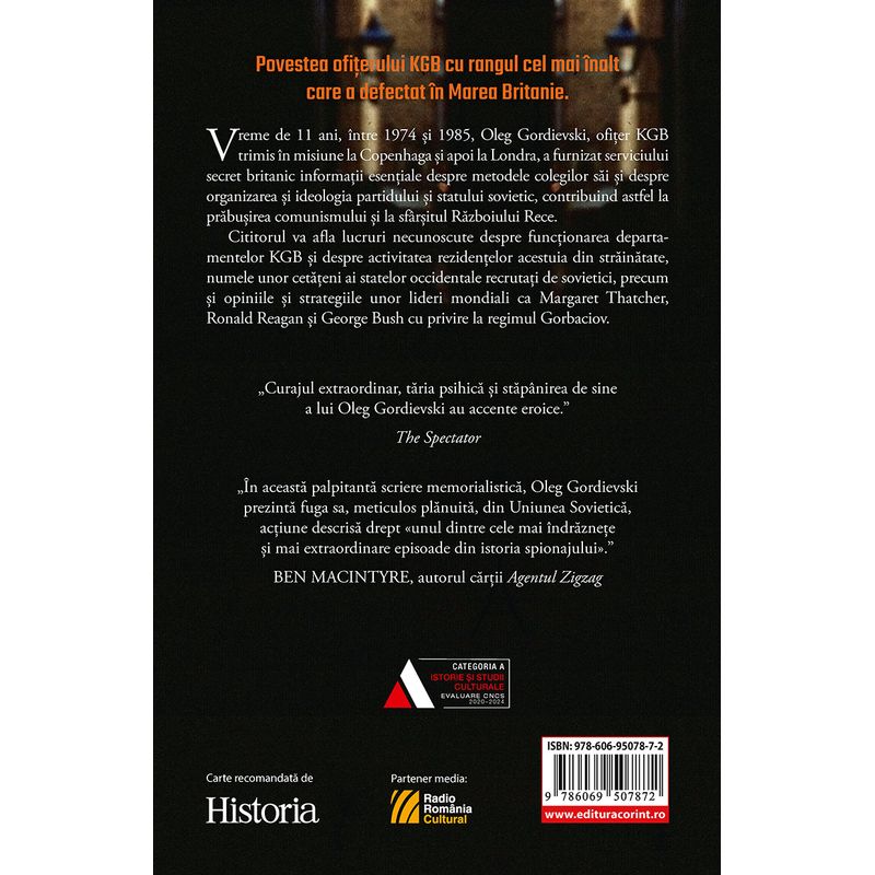 Carti si Birotica - Carti - Istorie - Agent dublu in Razboiul Rece. Autobiografia lui Oleg Gordievski - Infinity.ro