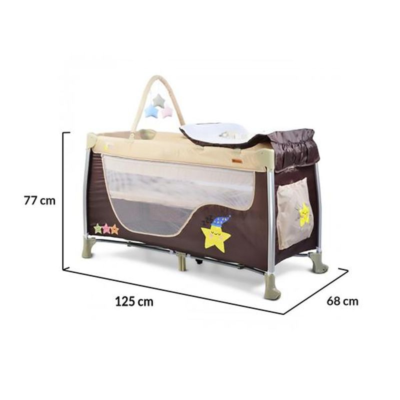 Casa si Gradina - Mobilier - Mobilier copii - Patuturi copii - Patut pliabil cu 2 nivele Good Night Beige - Infinity.ro