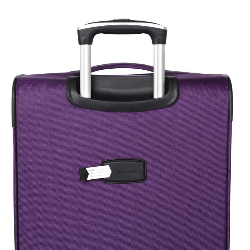 Sport si Outdoor - Articole de voiaj - Trolere - Set Trolere, Extensibile, Diplomat, Poliester, 4 Roti Duble, Cifru TSA, ZC 998 - 3 Piese, Mov - Infinity.ro