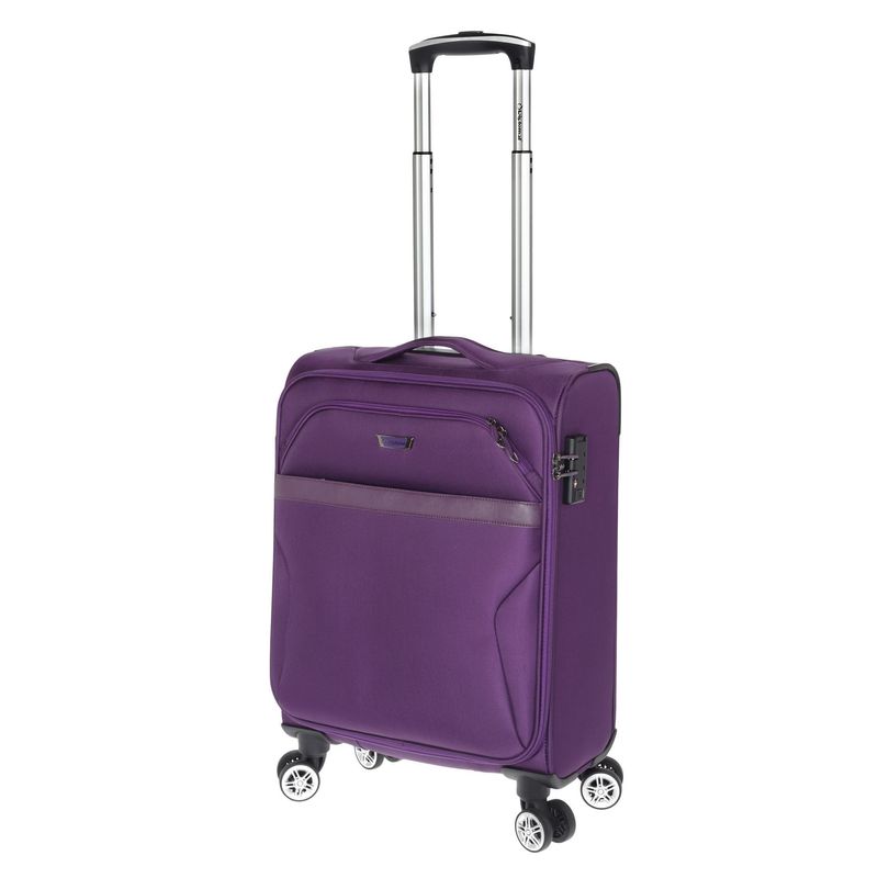 Sport si Outdoor - Articole de voiaj - Trolere - Set Trolere, Extensibile, Diplomat, Poliester, 4 Roti Duble, Cifru TSA, ZC 998 - 3 Piese, Mov - Infinity.ro