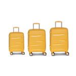 Sport si Outdoor - Articole de voiaj - Trolere - Set Trolere, Polipropilena, 4 Roti Duble, Cifru TSA, Worldpack, Miami, F10458 - 3 Piese, Galben - Infinity.ro