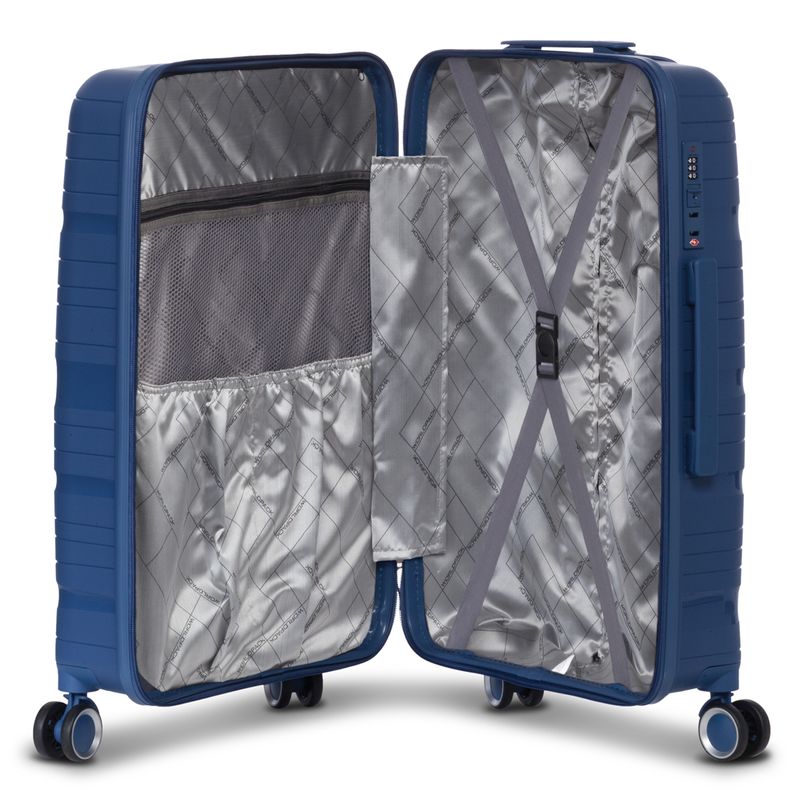 Sport si Outdoor - Articole de voiaj - Trolere - Troler Mediu, Polipropilena, 4 Roti Duble, Cifru TSA, Worldpack, Miami, F10458 - 65 cm, Bleumarin - Infinity.ro