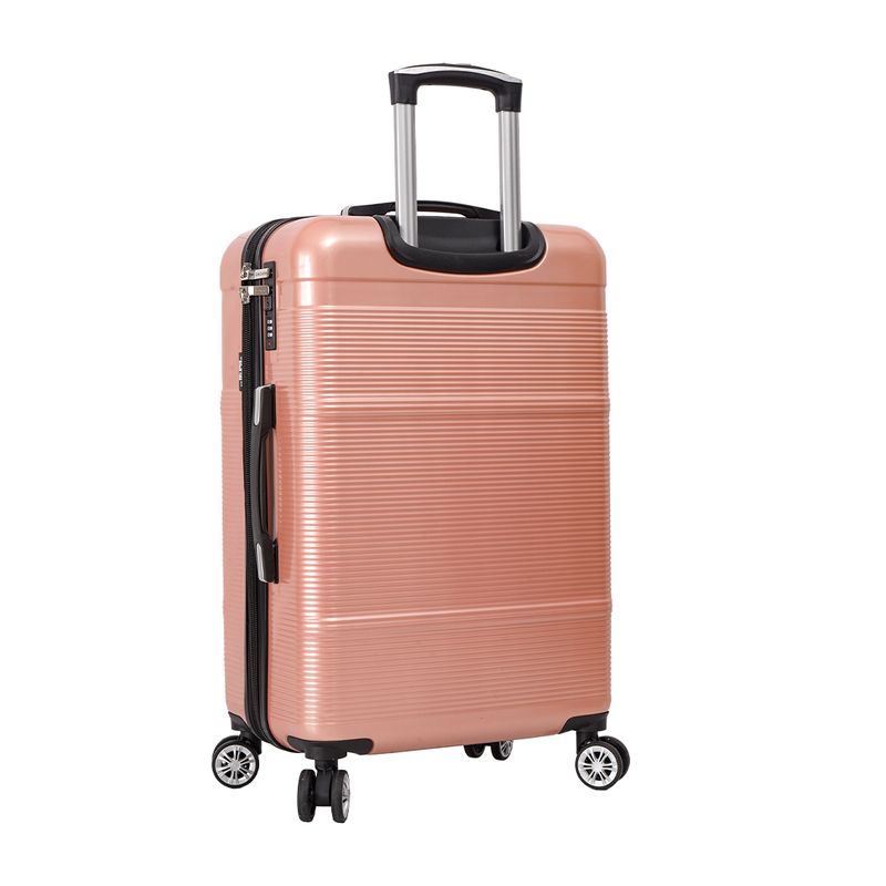 Sport si Outdoor - Articole de voiaj - Trolere - Troler mediu extensibil Lee Cooper LC32203, policarbonat, 4 roti duble, cifru, 67 cm, rose - Infinity.ro