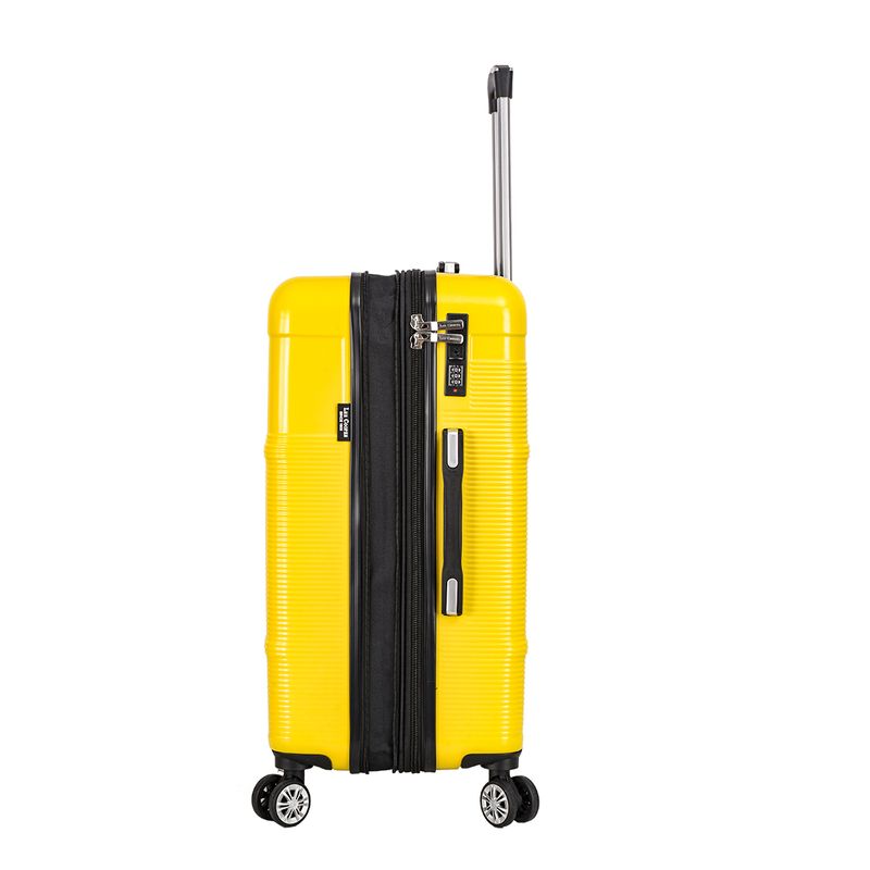 Sport si Outdoor - Articole de voiaj - Trolere - Troler mediu extensibil Lee Cooper LC32203, policarbonat, 4 roti duble, cifru, 67 cm, galben - Infinity.ro