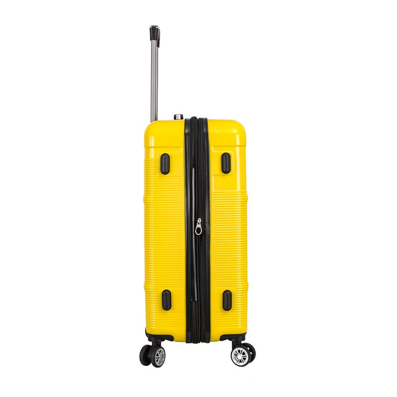 Sport si Outdoor - Articole de voiaj - Trolere - Troler mediu extensibil Lee Cooper LC32203, policarbonat, 4 roti duble, cifru, 67 cm, galben - Infinity.ro
