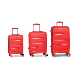 Set Trolere, Polipropilena, 4 Roti Duble, Cifru TSA, Worldpack, Miami, F10458 - 3 Piese, Portocaliu