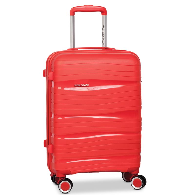 Sport si Outdoor - Articole de voiaj - Trolere - Set Trolere, Polipropilena, 4 Roti Duble, Cifru TSA, Worldpack, Miami, F10458 - 3 Piese, Portocaliu - Infinity.ro