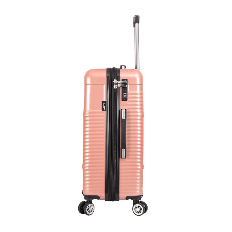 Sport si Outdoor - Articole de voiaj - Trolere - Troler mediu extensibil Lee Cooper LC32203, policarbonat, 4 roti duble, cifru, 67 cm, rose - Infinity.ro