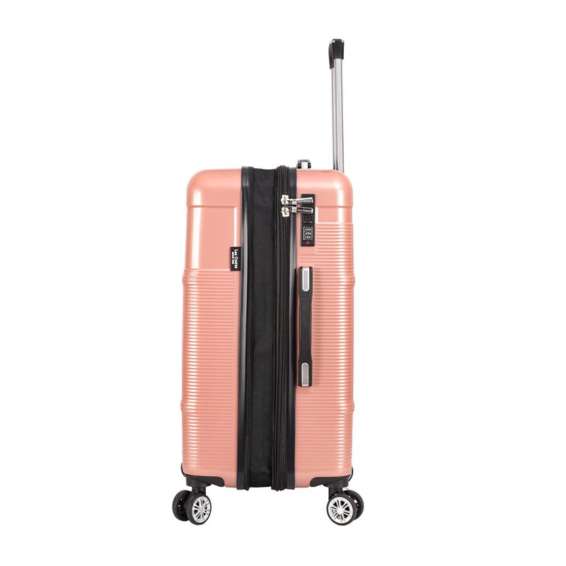 Sport si Outdoor - Articole de voiaj - Trolere - Troler mediu extensibil Lee Cooper LC32203, policarbonat, 4 roti duble, cifru, 67 cm, rose - Infinity.ro