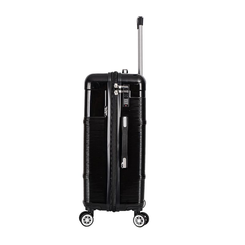 Sport si Outdoor - Articole de voiaj - Trolere - Troler mediu extensibil Lee Cooper LC32203, policarbonat, 4 roti duble, cifru, 67 cm, negru - Infinity.ro