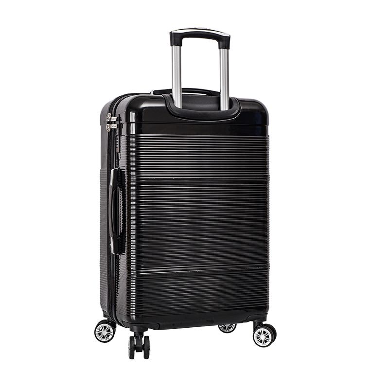 Sport si Outdoor - Articole de voiaj - Trolere - Troler mediu extensibil Lee Cooper LC32203, policarbonat, 4 roti duble, cifru, 67 cm, negru - Infinity.ro