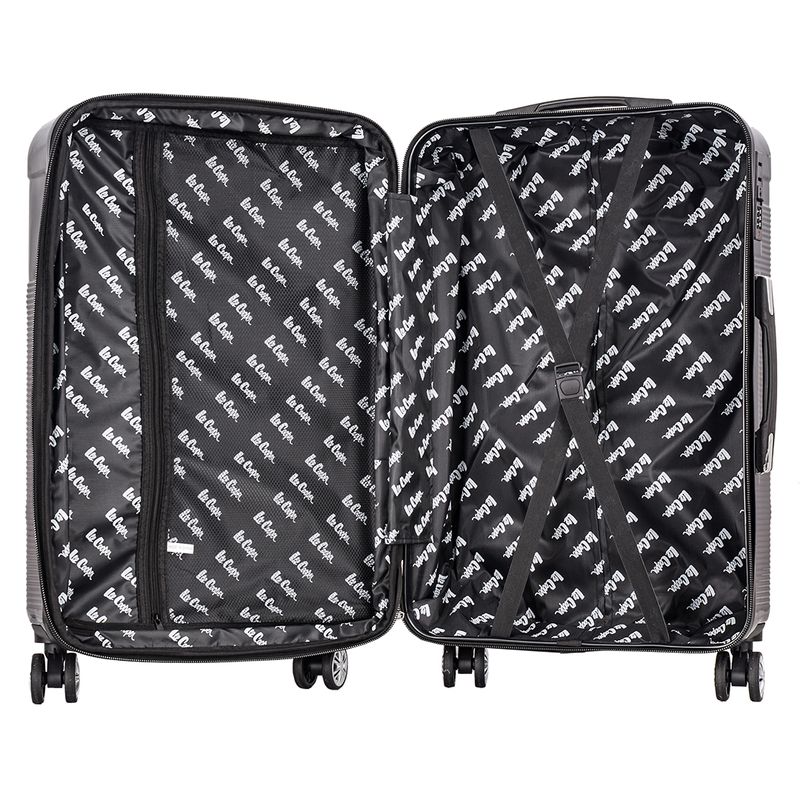 Sport si Outdoor - Articole de voiaj - Trolere - Troler mediu extensibil Lee Cooper LC32203, policarbonat, 4 roti duble, cifru, 67 cm, negru - Infinity.ro