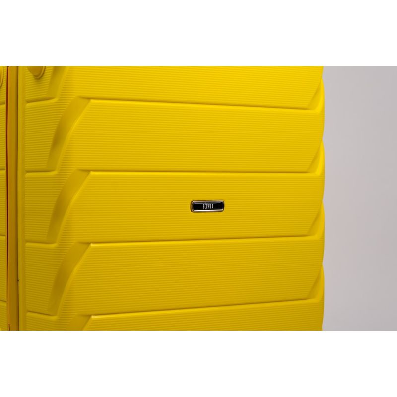 Sport si Outdoor - Articole de voiaj - Trolere - Troler Mediu, Rowex Dash, Polipropilena, 66 x 42 x 26 cm, 4 roti duble cu rotatie 360°, Cifru, Galben - Infinity.ro