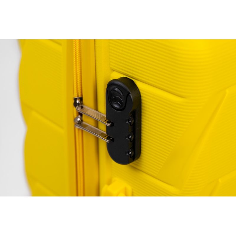 Sport si Outdoor - Articole de voiaj - Trolere - Troler Mare, Rowex Dash, Polipropilena, 75 x 50 x 30 cm, 4 roti duble cu rotatie 360°, Cifru, Galben - Infinity.ro