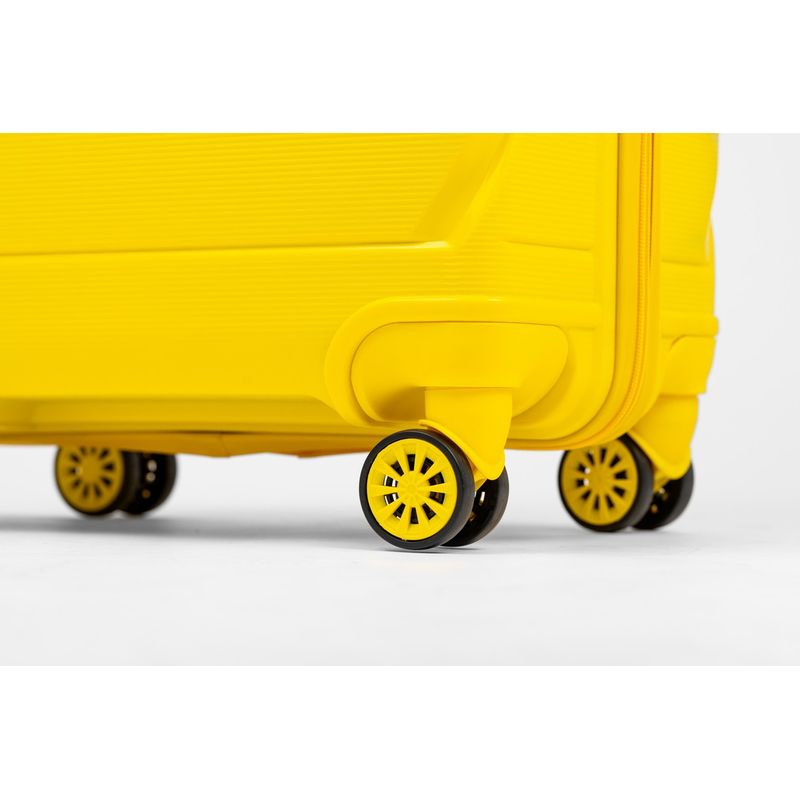 Sport si Outdoor - Articole de voiaj - Trolere - Troler Mare, Rowex Dash, Polipropilena, 75 x 50 x 30 cm, 4 roti duble cu rotatie 360°, Cifru, Galben - Infinity.ro