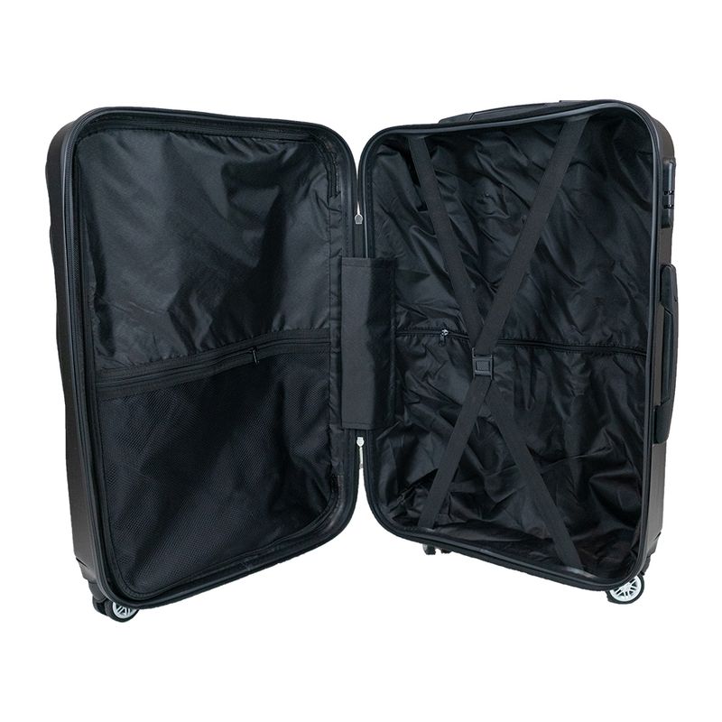 Sport si Outdoor - Articole de voiaj - Trolere - Troler Mediu, Rowex Pulse, ABS, 68 x 40 x 27 cm, 4 roti duble cu rotatie 360°, Cifru, Negru - Infinity.ro