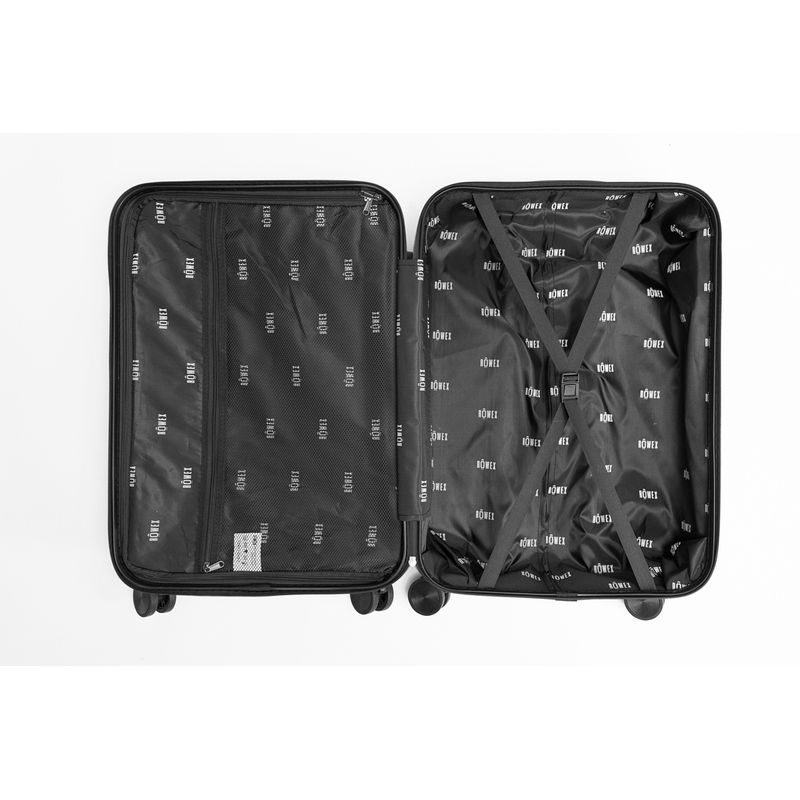 Sport si Outdoor - Articole de voiaj - Trolere - Troler Mare, Rowex Casolver, ABS, 76 x 50 x 30 cm, 4 roti duble cu rotatie 360°, Cifru TSA, Rose - Infinity.ro