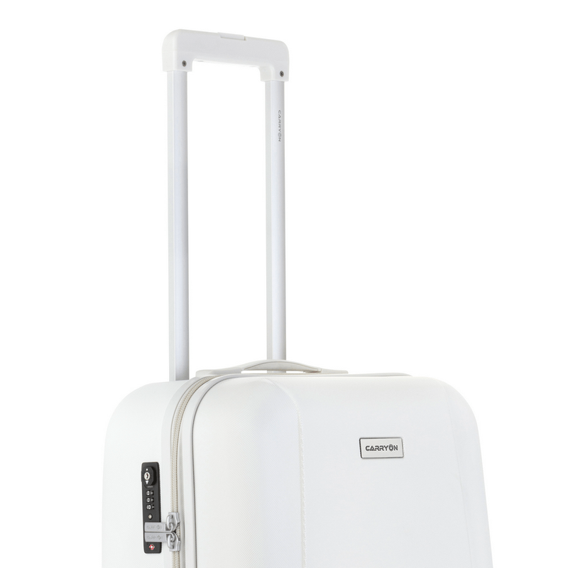 Sport si Outdoor - Articole de voiaj - Trolere - Troler Mediu, Policarbonat/ABS, 4 Roti Duble, OKOBAN, cifru TSA, CarryOn SKYHOPPER, 68.5 cm, Alb - Infinity.ro