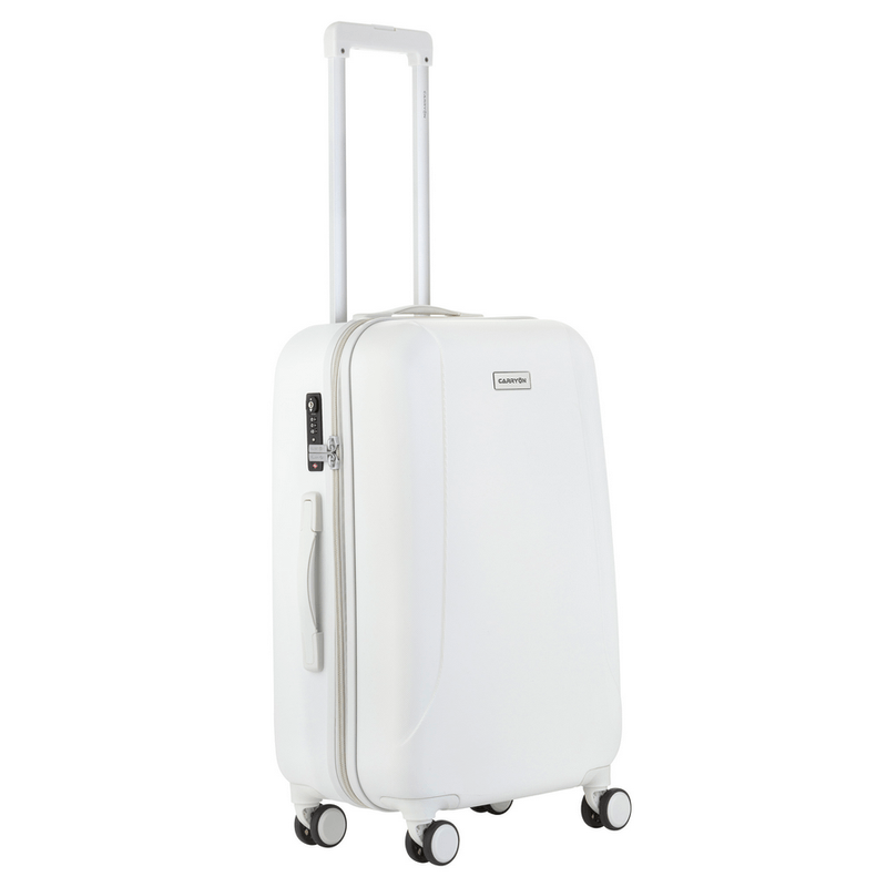 Sport si Outdoor - Articole de voiaj - Trolere - Troler Mediu, Policarbonat/ABS, 4 Roti Duble, OKOBAN, cifru TSA, CarryOn SKYHOPPER, 68.5 cm, Alb - Infinity.ro