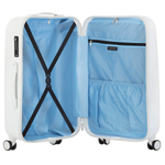 Sport si Outdoor - Articole de voiaj - Trolere - Troler Mediu, Policarbonat/ABS, 4 Roti Duble, OKOBAN, cifru TSA, CarryOn SKYHOPPER, 68.5 cm, Alb - Infinity.ro