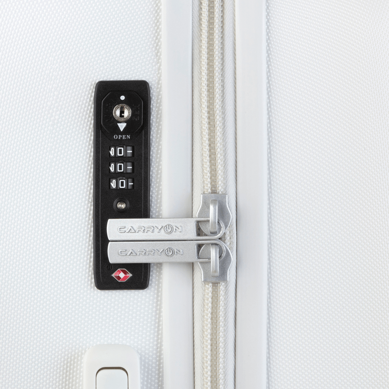 Sport si Outdoor - Articole de voiaj - Trolere - Troler Mediu, Policarbonat/ABS, 4 Roti Duble, OKOBAN, cifru TSA, CarryOn SKYHOPPER, 68.5 cm, Alb - Infinity.ro