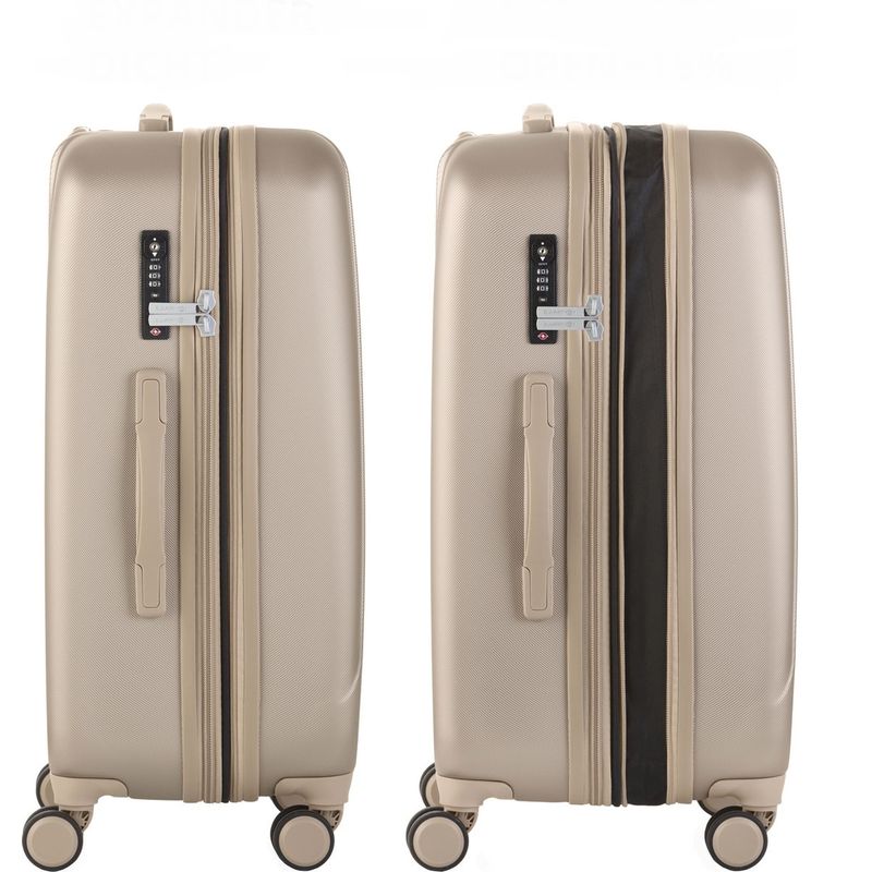 Sport si Outdoor - Articole de voiaj - Trolere - Troler Mediu, Policarbonat/ABS, 4 Roti Duble, OKOBAN, cifru TSA, CarryOn SKYHOPPER, 68.5 cm, Auriu - Infinity.ro