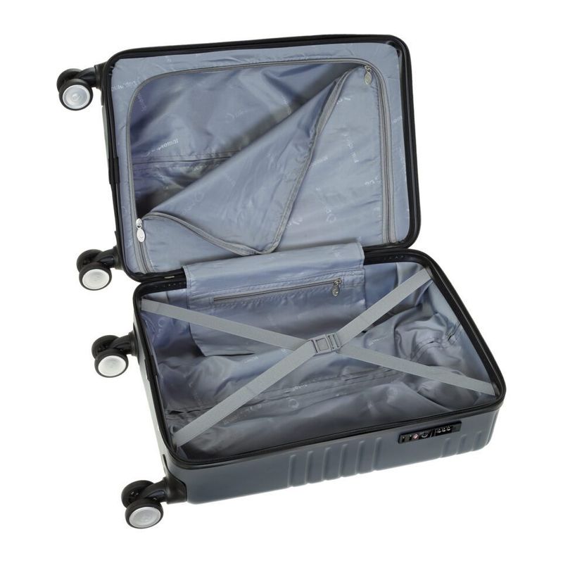 Sport si Outdoor - Articole de voiaj - Trolere - Troler Cabina, Diplomat, ABS, 4 Roti Duble, Cifru TSA, TD211- S, Argintiu - Infinity.ro