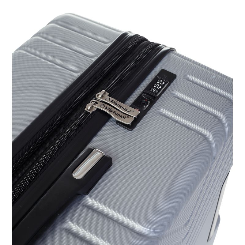 Sport si Outdoor - Articole de voiaj - Trolere - Troler Cabina, Diplomat, ABS, 4 Roti Duble, Cifru TSA, TD211- S, Argintiu - Infinity.ro