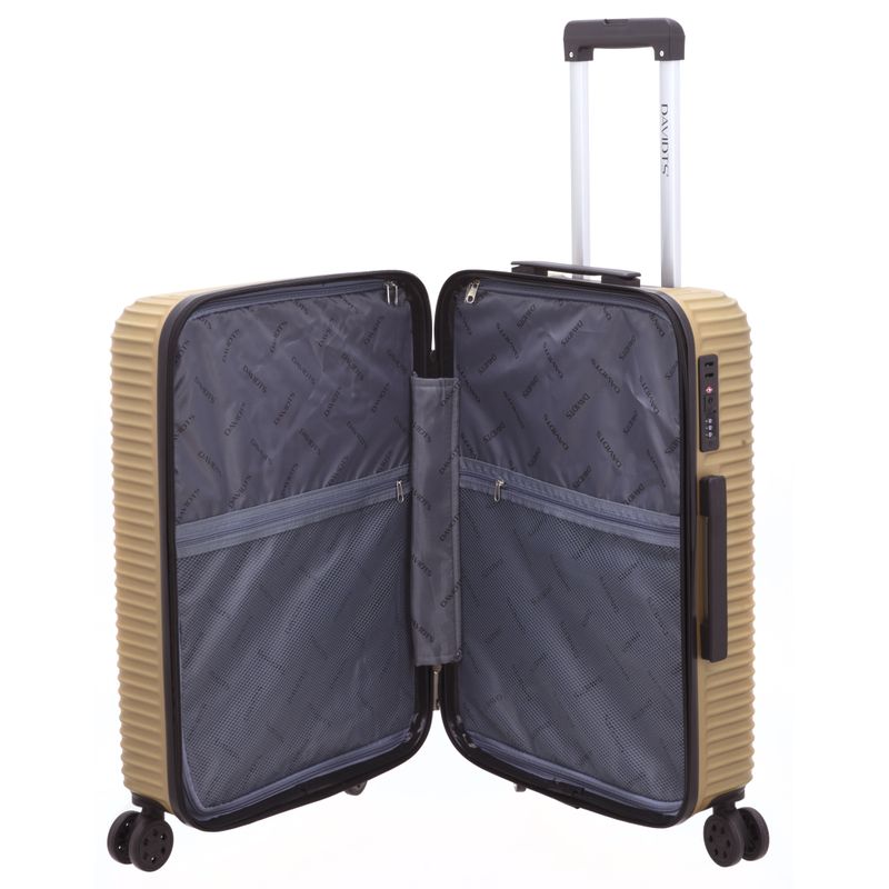 Sport si Outdoor - Articole de voiaj - Trolere - Troler mediu ABS Davidts Aviator, auriu, 64x43x25 cm - Infinity.ro