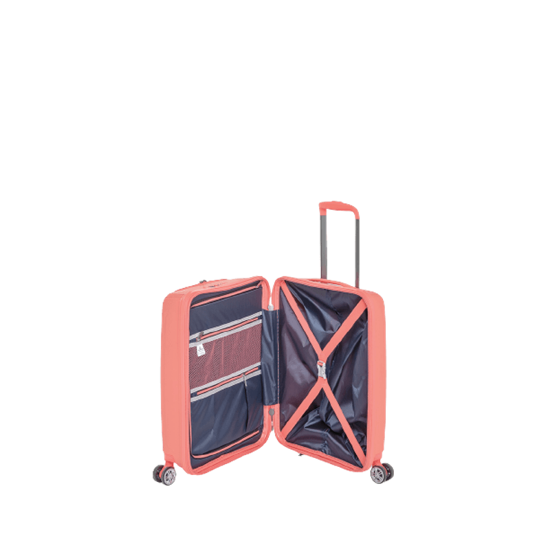 Sport si Outdoor - Articole de voiaj - Trolere - Troler cabina polipropilena cu buzunar frontal laptop 17 inch, Davidts Wallaby, coral, 54x39x22.5 cm - Infinity.ro