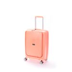 Sport si Outdoor - Articole de voiaj - Trolere - Troler cabina polipropilena cu buzunar frontal laptop 17 inch, Davidts Wallaby, coral, 54x39x22.5 cm - Infinity.ro