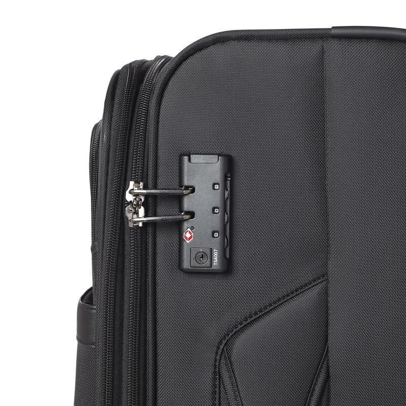 Sport si Outdoor - Articole de voiaj - Trolere - Troler Mediu, Extensibil, Diplomat, Poliester, 4 Roti Duble, Cifru TSA, ZC 998 - 68 cm, Negru - Infinity.ro