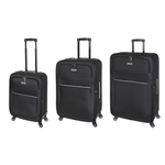 Sport si Outdoor - Articole de voiaj - Trolere - Set trolere extensibile Diplomat ZC 3004, poliester, 4 roti, 3 piese, negru - Infinity.ro