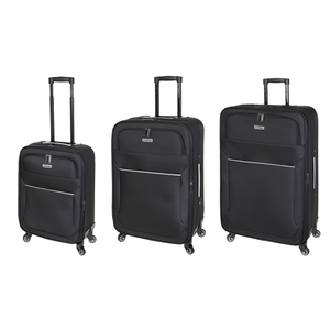 Set trolere extensibile Diplomat ZC 3004, poliester, 4 roti, 3 piese, negru