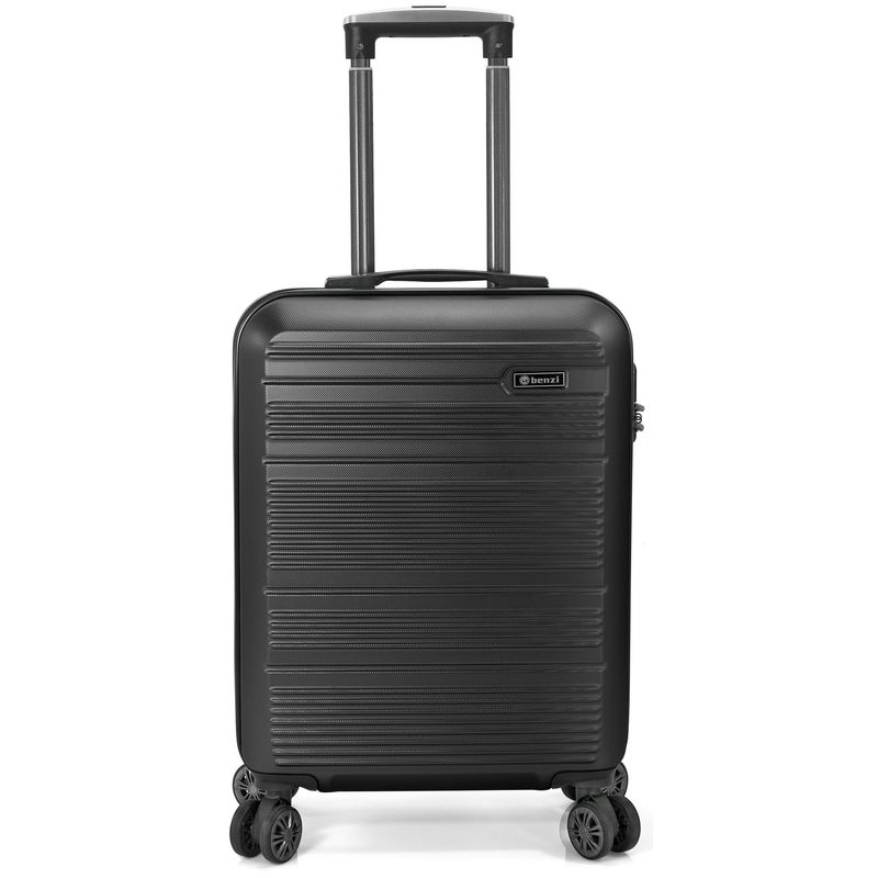 Sport si Outdoor - Articole de voiaj - Trolere - Troler Mediu, ABS, 4 Roti Duble, Benzi, BZ 5622 - 67 cm, Negru - Infinity.ro