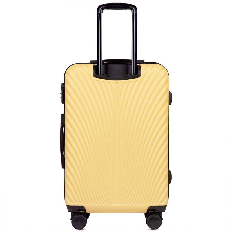 Sport si Outdoor - Articole de voiaj - Trolere - Troler mediu Wings Swan, ABS, 4 roti, cifru, 65.5 cm, galben deschis - Infinity.ro