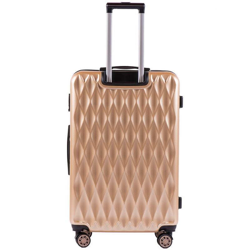 Sport si Outdoor - Articole de voiaj - Trolere - Troler Mare, Wings, PC 190 - 76 cm, 4 Roti Duble, Cifru TSA, Policarbonat, Auriu - Infinity.ro