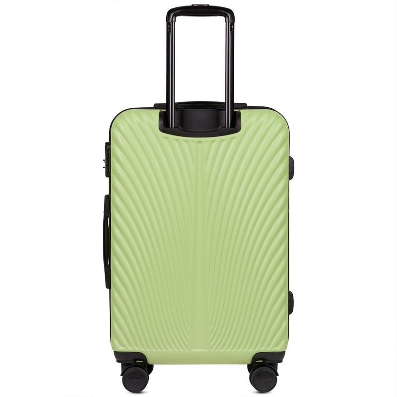 Sport si Outdoor - Articole de voiaj - Trolere - Troler mediu Wings Swan, ABS, 4 roti, cifru, 65.5 cm, verde - Infinity.ro